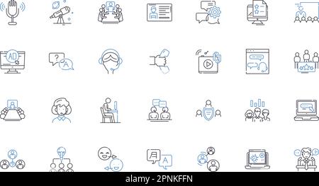 Nerking line icons collection. Nerking, Connections, Collaboration, Socializing, Promotions, Communication, Partnerships vector and linear Stock Vector