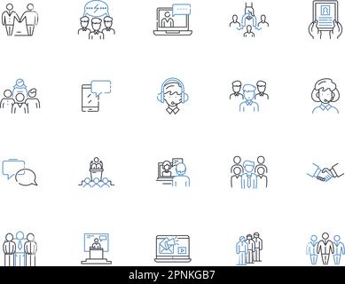 Breaking limits line vector icons and signs. Extremes, Overreaching ...