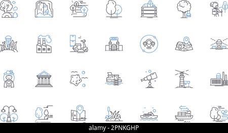 Secluded hideaway line icons collection. Sanctuary, Isolation, Privacy, Solitude, Seclusion, Retreat, Remote vector and linear illustration Stock Vector