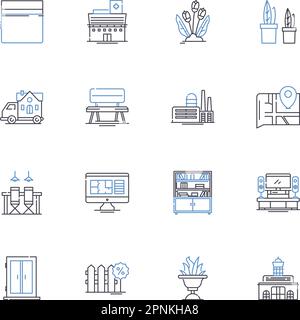 Innovation line icons collection. Creativity, Progress, Advancement, Change, Future, Breakthrough, Novelty vector and linear illustration. Piering Stock Vector