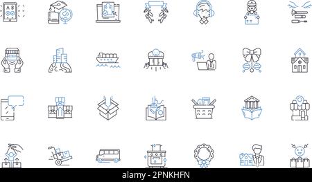 Citywide courier services line icons collection. Delivery, Courier, Logistics, Dispatch, Transportation, Fulfillment, Parcel vector and linear Stock Vector