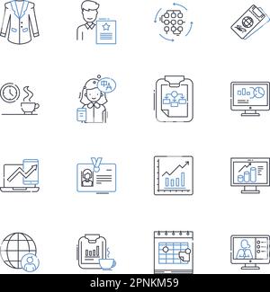 Operations branch line icons collection. Efficiency, Procedures ...
