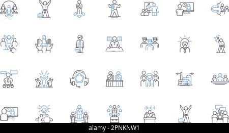 Public policy line icons collection. Regulation, Governance, Advocacy, Change, Implementation, Impact, Transparency vector and linear illustration Stock Vector