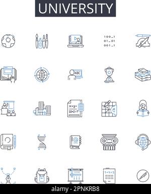 Technical college line icons collection. Vocational, Trades ...