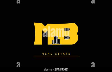 Real Estate letters Modern Creative logo MB , BM Stock Vector