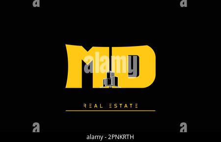 Real Estate letters Modern Creative logo MD , DM Stock Vector