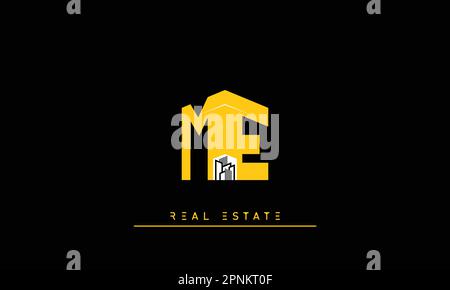 Real Estate letters Modern Creative logo ME , EM Stock Vector