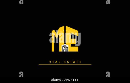 Real Estate letters Modern Creative logo ME , EM Stock Vector
