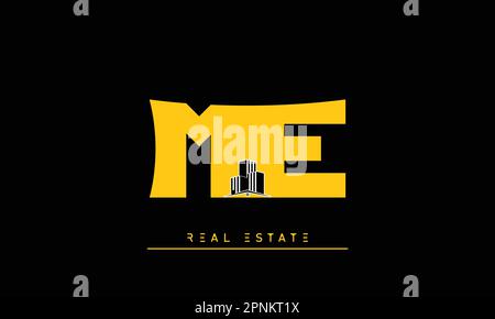Real Estate letters Modern Creative logo ME , EM Stock Vector