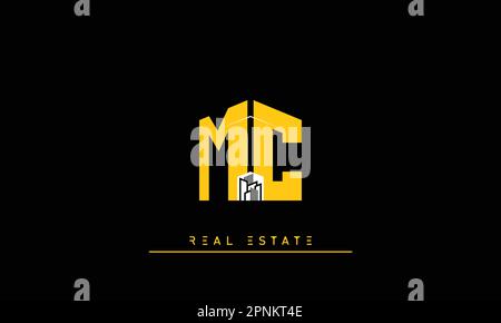 Real Estate letters Modern Creative logo MC , CM Stock Vector