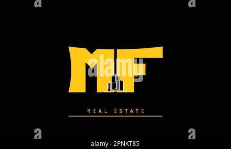 Real Estate letters Modern Creative logo MF , FM Stock Vector
