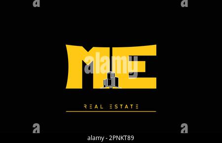 Real Estate letters Modern Creative logo ME , EM Stock Vector