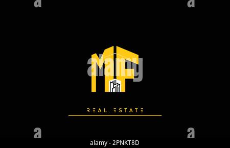 Real Estate letters Modern Creative logo MF , FM Stock Vector