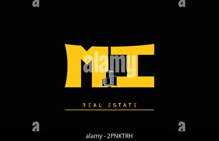 Real Estate letters Modern Creative logo MI , IM Stock Vector