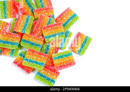 Colorful Sugar Candys on a White Background Stock Photo