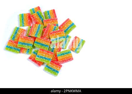 Colorful Sugar Candys on a White Background Stock Photo