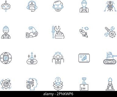 Software electronics line icons collection. Code, Development, Programming, Debugging, Automation, Compiler, Integration vector and linear Stock Vector