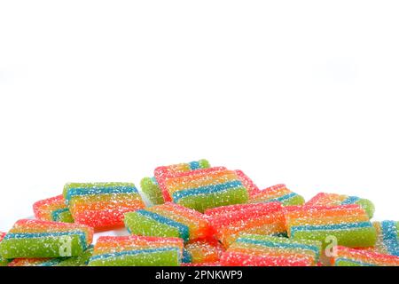 Colorful Sugar Candys on a White Background Stock Photo