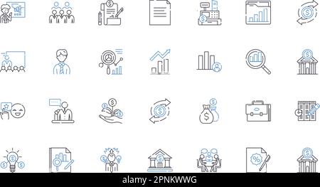 Process optimization line icons collection. Efficiency, Streamlining, Automation, Productivity, Lean, Improvement, Standardization vector and linear Stock Vector