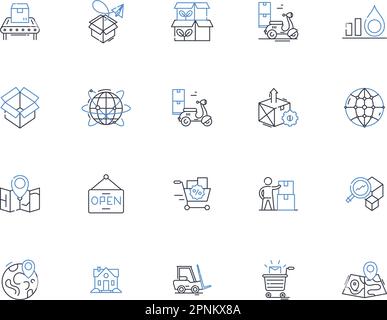Instant post line icons collection. Quick, Speedy, Swift, Instantaneous, Rapid-fire, Immediate, Expedited vector and linear illustration. Hasty,Blitz Stock Vector