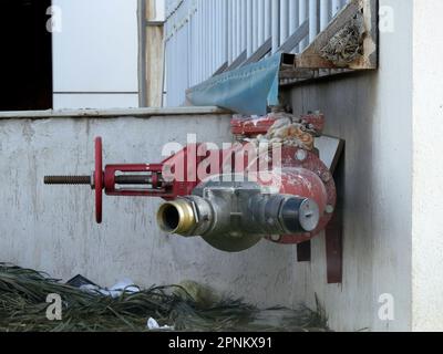 Fire point water valve and connection Stock Photo - Alamy