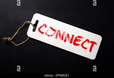Lightbox with word connect on wood background. Stock Photo
