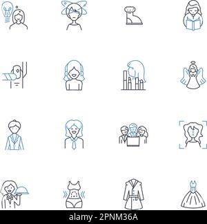 Royal line icons, signs, vector set, linear concept, outline ...