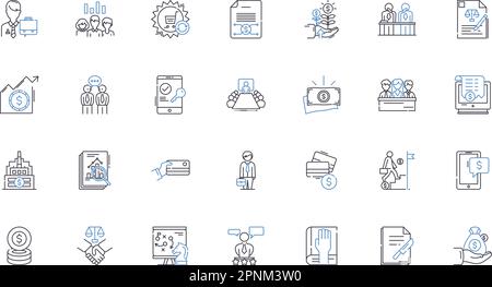 Defense mechanism line icons collection. Repression, Denial, Projection ...