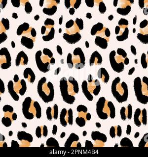 Seamless leopard pattern, leopard texture, animal print. Stock Photo