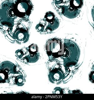 Seamless watercolor polka dots, geometric hand draw pattern. Stock Photo