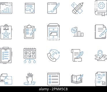Construction tools line icons collection. Hammer, Saw, Drill, Screwdriver, Pliers, Wrench, Tape Measure vector and linear illustration. Level,Chisel Stock Vector