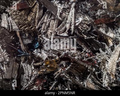 Abstract Scrap Metal Shavings Macro shot Stock Photo - Alamy