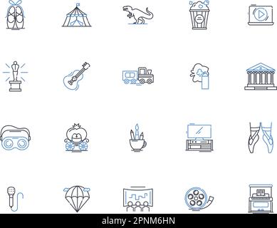 Web design line icons collection. Aesthetics, Accessibility, Usability, Functionality, Responsiveness, Navigation, Interactivity vector and linear Stock Vector
