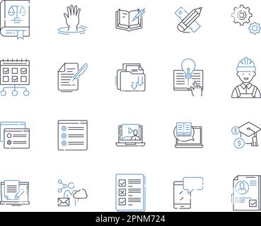 Internet-based line icons collection. Web, Online, Virtual, Digital, Cyber, Cloud, E-commerce vector and linear illustration. Browser,Search,Social Stock Vector