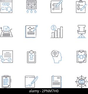 Change management line icons collection. Transformation, Adaptation, Progress, Implementation, Adjustment, Evolution, Innovation vector and linear Stock Vector