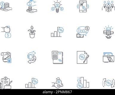 Promotions line icons collection. Discounts, Coupons, Deals, Bargains, Bonuses, Gifts, Offers vector and linear illustration. Sales,Promos,Specials Stock Vector