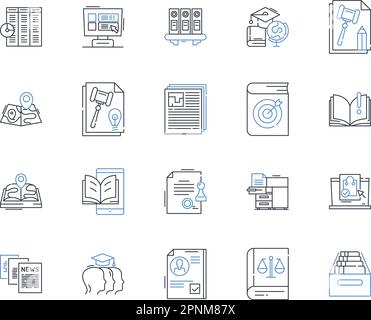 Operations pipeline line icons collection. Optimization, Efficiency ...