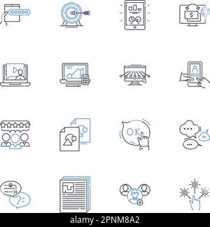 Technological resources line icons collection. Innovation, Devices ...