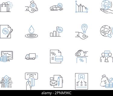 Options markets line icons collection. Derivatives, Calls, Puts, Strike ...