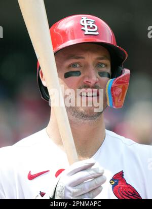 St. Louis, United States. 19th Apr, 2023. St. Louis Cardinals Andrew Knizner stands in the on deck circle waiting to bat in the fifth inning against the Arizona Diamondbacks at Busch Stadium in St. Louis on Wednesday, April 19, 2023. Photo by Bill Greenblatt/UPI Credit: UPI/Alamy Live News Stock Photo