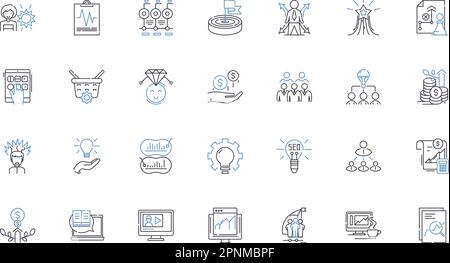 Big Data line icons collection. Analytics, Acquisition, Algorithms, Clustering, Collaboration, Complexity, Data-driven vector and linear illustration Stock Vector