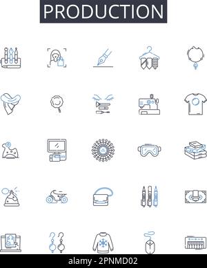Production line icons collection. Creation, Development, Fabrication ...
