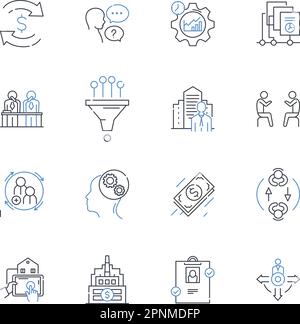 Capital venture line icons collection. Funding, Investment, Startups, Risk, Growth, Equity, Innovation vector and linear illustration. Valuation,Exit Stock Vector