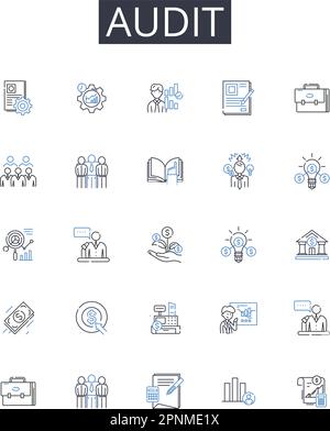 Audit line icons collection. Checkup, Verification, Inspection ...