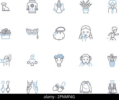 Composure line icons collection. Calmness, Poise, Serenity, Equanimity ...