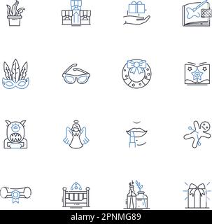 Handiwork enterprise line icons collection. Craftsmanship, Artistry, Handmade, Creativity, Knitting, Sewing, Crochet vector and linear illustration Stock Vector