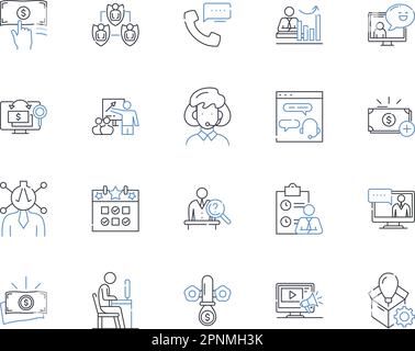 Labor efficiency line icons collection. Productivity, Effectiveness ...