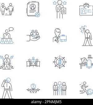 Establishment line icons collection. Legacy, Tradition, Institution ...