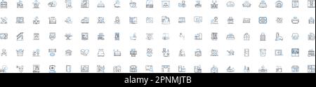 House line icons collection. Home, Residence, Dwelling, Property, Abode, Shelter, Habitat vector and linear illustration. Accommodation,Domicile,Manor Stock Vector