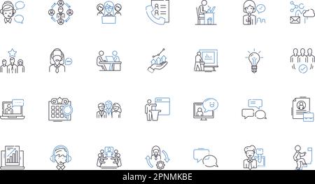 Career labor line icons collection. Employment, Job, Workforce, Skillset, Salary, Industry, Proficiency vector and linear illustration. Occupation Stock Vector